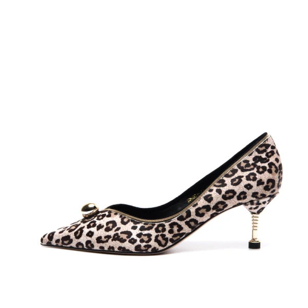 Sexy Soirée Imprimé Léopard Escarpins 2020 Cuir 5 cm Talons Aiguilles À Bout Pointu Escarpins