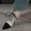 Chic / Beautiful Beige Casual Two Tone Womens Boots 2020 Leather 8 cm Stiletto Heels Pointed Toe Boots