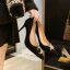 Sexy Black Evening Party Rhinestone Pumps 2020 Leather 9 cm Stiletto Heels Pointed Toe Pumps