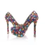 Amazing / Unique Multi-Colors Crystal Rave Club Pumps 2020 Leather Waterproof 14 cm Stiletto Heels Pointed Toe Pumps