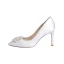 Elegante Weiß Perle Brautschuhe 2020 Leder 7 cm Stilettos Spitzschuh Hochzeit Pumps
