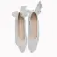 Chic / Belle Blanche Transparentes Chaussure De Mariée 2020 En Dentelle Fleur Noeud Cuir 3 cm Talons Aiguilles Talon Bas À Bout Pointu Mariage Escarpins