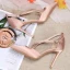 Chic / Beautiful Nude Street Wear Satin Womens Sandals 2020 X-Strap 10 cm Stiletto Heels Pointed Toe Sandals