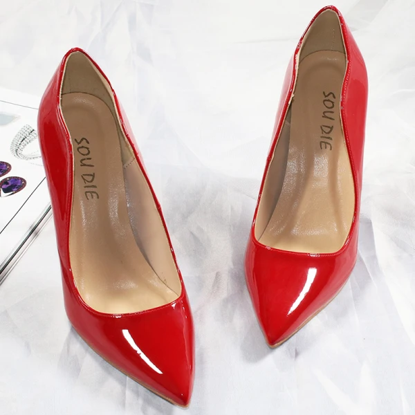 Mooie / Prachtige Nude Straatkleding Pumps 2020 Lakleer 10 cm Naaldhakken / Stiletto Spitse Neus Pumps