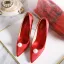Chic Ivoire Perle Chaussure De Mariée 2020 Cuir 10 cm Talons Aiguilles À Bout Pointu Mariage Escarpins