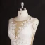 Chic / Beautiful White Ball Gown Wedding Dresses 2017 Scoop Neck Sleeveless Beading Rhinestone Covered Button Appliques Lace Flower Ruffle Tulle Sash Chapel Train