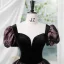 Vintage / Retro Rose Black Prom Dresses 2023 Ball Gown Square Neckline Short Sleeve Backless Floor-Length / Long Prom Formal Dresses
