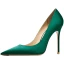 Modest / Simple Green Office OL Pumps 2021 Leather 10 cm Stiletto Heels Pointed Toe Pumps