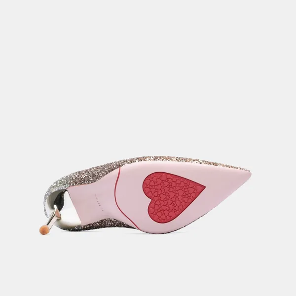 Charmant Doré Paillettes Mariage Escarpins 2021 Cuir 10 cm Talons Aiguilles À Bout Pointu Escarpins