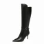 Klassieke Winter Zwarte Straatkleding Mid Kalf Sandalen Dames 2021 Leer 8 cm Naaldhakken / Stiletto Spitse Neus Laarzen