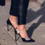 Sexy Black Evening Party Rhinestone Open Side Womens Shoes 2021 Leather 8 cm Stiletto Heels Pointed Toe Heels
