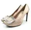 Edles Schwarz Strass Schnalle Ball Pumps 2021 Satin Wasserdichte 12 cm Stilettos Spitzschuh Pumps