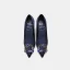 Klassisk Mörk Marinblå Afton Rhinestone Pumps 2021 Läder 10 cm Stilettklackar Spetsiga Pumps