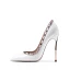Fashion White Evening Party Rivet Pumps 2021 Patent Leather 10 cm Stiletto Heels High Heels Pointed Toe Pumps