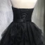 Elegante Schwarz Ballkleider 2018 A Linie Perlenstickerei Kristall Pailletten Fallende Rüsche Off Shoulder Rückenfreies Ärmellos Sweep / Pinsel Zug Festliche Kleider