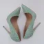 Chic / Beautiful Mint Green Cocktail Party Snakeskin Print Pumps 2021 Leather 12 cm Stiletto Heels Pointed Toe High Heels
