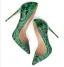 Amazing / Unique Dark Green Rave Club Doodle Pumps 2021 Patent Leather 12 cm Stiletto Heels Pointed Toe High Heels