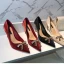 Charmant Burgunderrot Abend Strass Schleife Pumps 2021 8 cm Stilettos Spitzschuh Hochhackige