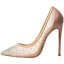 Sexy Blushing Pink Evening Party See-through Rhinestone Pumps 2021 Tulle 10 cm Stiletto Heels High Heels Pointed Toe Pumps