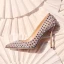 Sexy Tan Abend Strass Pumps 2021 Leder 10 cm Stilettos Hochhackige Spitzschuh Pumps