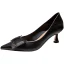 Simple Noire Bureau OL Noeud Escarpins 2021 Cuir 5 cm Talons Aiguilles Talons Hauts À Bout Pointu Escarpins