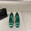 Vintage / Retro Green Silk Satin Prom Rhinestone Pumps 2021 7 cm Stiletto Heels Square Toe High Heels