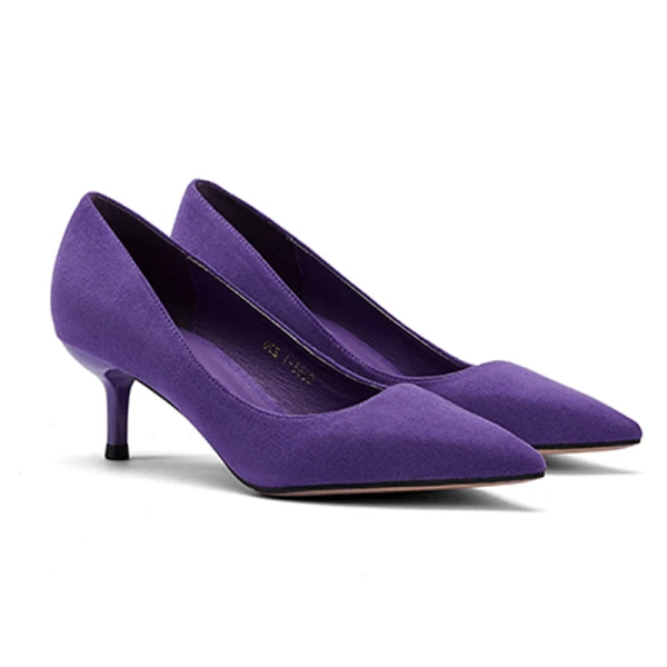 Modest / Simple Burgundy Office OL Suede Pumps 2021 5 cm Stiletto Heels Pointed Toe High Heels