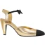 Chic / Belle Noire Doré Promo Sandales Femme 2021 Cuir Bride Cheville Noeud 10 cm Talons Épais Talons Hauts À Bout Pointu Sandales