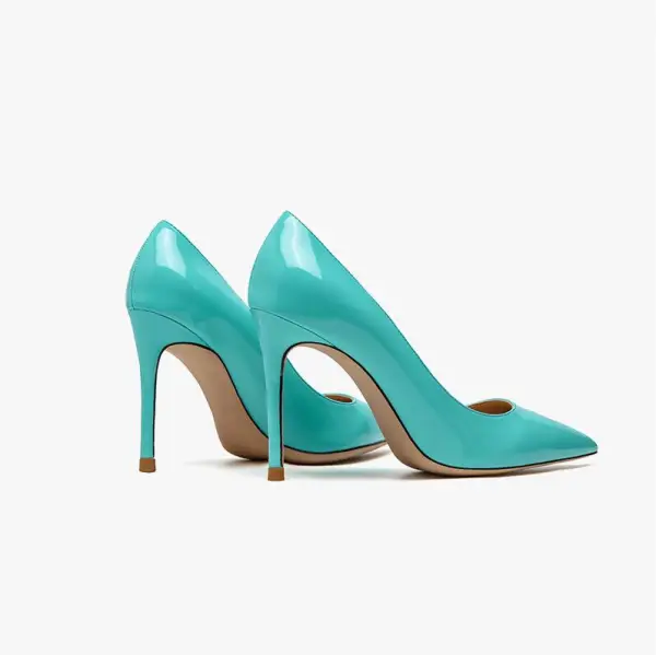 Chic / Beautiful Mint Green Prom Patent Leather Pumps 2021 Leather 10 cm Stiletto Heels High Heels Pointed Toe Pumps