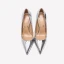 Mode Argenté Cocktail Cuir Escarpins 2021 Cuir Verni 10 cm Talons Aiguilles Talons Hauts À Bout Pointu Escarpins