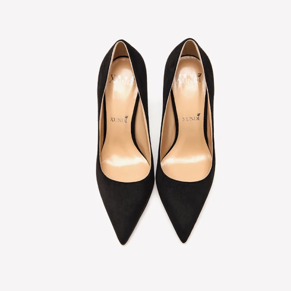 Modest / Simple Black Office OL Suede Pumps 2021 Leather 10 cm Stiletto Heels High Heels Pointed Toe Pumps