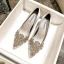 Charming Red Rhinestone Satin Wedding Shoes 2021 7 cm Thick Heels Pointed Toe Wedding High Heels Pumps