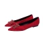 Elegant Champagne Satin Rhinestone Flat Pointed Toe Wedding Shoes 2021