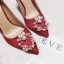 Mooie / Prachtige Champagne Huwelijk Bruidsmeisjes Pumps 2021 Parel Rhinestone Satijn 10 cm Naaldhakken / Stiletto Spitse Neus Hoge Hakken Pumps