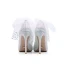 Charmig Glittrande Silver Rhinestone Pärla Brudskor 2021 Rosett Läder 10 cm Stilettklackar Spetsiga Bröllop Högklackade Pumps