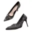 Charmant Noire Soirée Étoile Faux Diamant Escarpins 2021 8 cm Talons Aiguilles Talons Hauts À Bout Pointu Escarpins