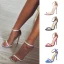 Sexy White Cocktail Party Womens Sandals 2021 Ankle Strap 11 cm Stiletto Heels Open / Peep Toe High Heels