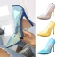 Sexy Yellow Cocktail Party Transparent Pumps 2021 11 cm Stiletto Heels High Heels Pointed Toe Pumps
