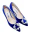 Elegant Royal Blue Evening Party Suede Pearl Pumps 2021 7 cm Stiletto Heels Pointed Toe High Heels