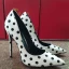 Chic / Beautiful Prom Ivory Spotted Pumps 2021 Satin 12 cm Stiletto Heels Pointed Toe High Heels Pumps