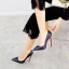 Fashion Navy Blue Cocktail Party Pumps 2021 Leather 12 cm Stiletto Heels High Heels Pointed Toe Pumps