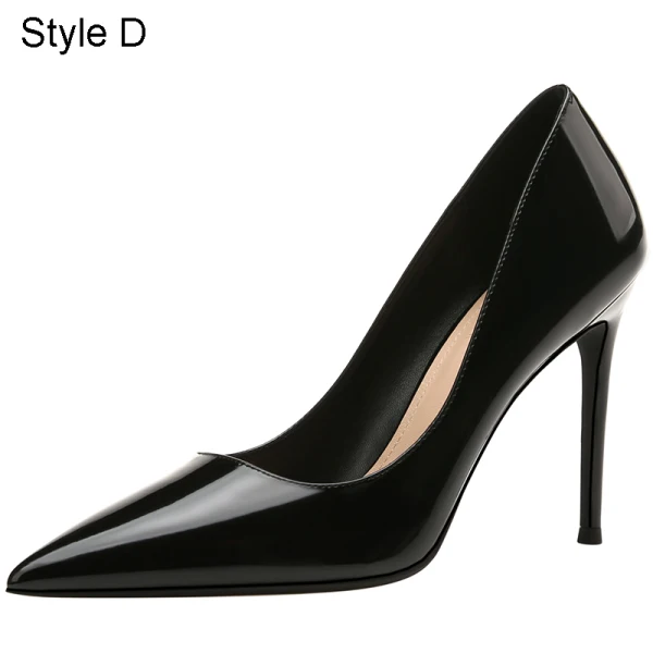 Fashion Burgundy Evening Party Patent Leather Pumps 2021 Leather High Heels 10 cm Stiletto Heels Pointed Toe Pumps