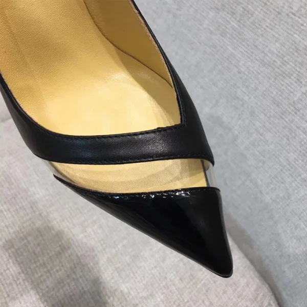 Schöne Schwarz Cocktail Durchbohrt Pumps 2021 Hochhackige 10 cm Stilettos Spitzschuh Pumps