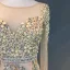Luxury / Gorgeous Champagne Evening Dresses  2018 Trumpet / Mermaid Beading Crystal Pearl Rhinestone Sequins Scoop Neck Long Sleeve Sweep Train Formal Dresses