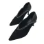 Vintage Schwarz Freizeit Leder Strass Pumps 2021 7 cm Stilettos Hochhackige Spitzschuh Pumps