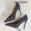 Glittrande Champagne Afton Paljetter Pumps 2021 Högklackade 9 cm Stilettklackar Spetsiga Pumps