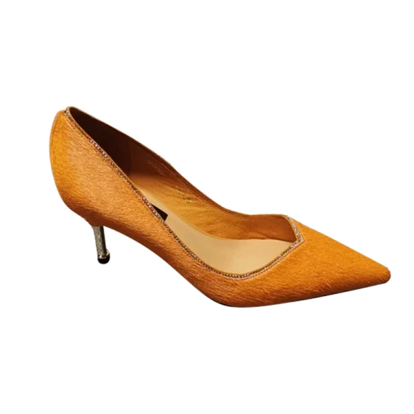 Modest / Simple Black Casual Suede Pumps 2021 5 cm Stiletto Heels High Heels Pointed Toe Pumps