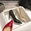 Mode Noire Vêtement de rue Cuir Escarpins 2021 10 cm Talons Aiguilles Talons Hauts À Bout Pointu Escarpins