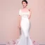 Elegante Ivory / Creme Brautkleider 2018 Mermaid Blumen Schleife Eckiger Ausschnitt Rückenfreies Kurze Ärmel Kapelle-Schleppe Hochzeit