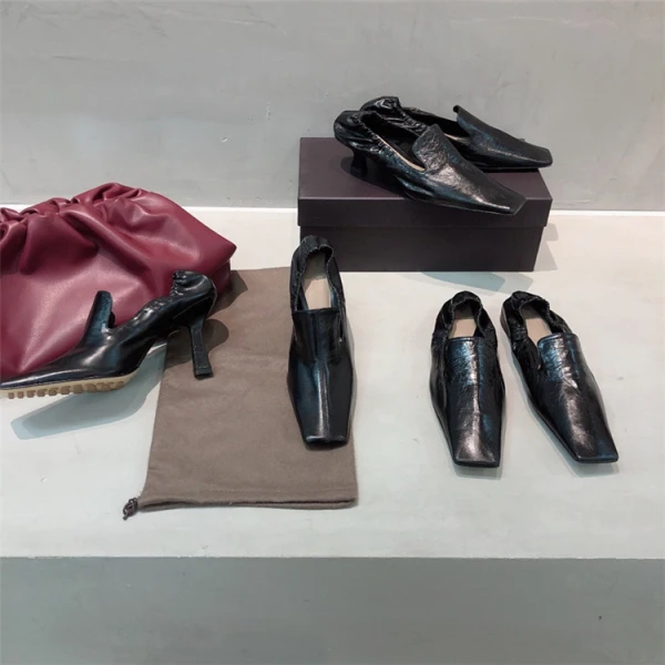 Vintage Schlicht Weiß Freizeit Pumps 2021 Leder 9 cm Stilettos Quadratische Zehe Pumps
